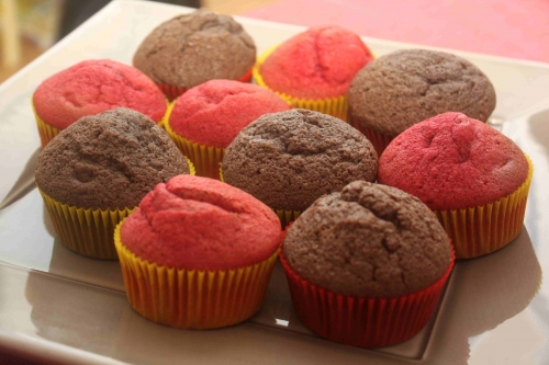 Red velvet & chocolate cupcakes