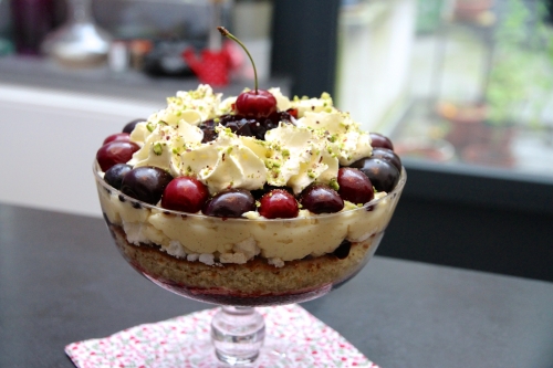 Trifle cerise, recette kriek, dessert kriek, Oude Kriek Beersel