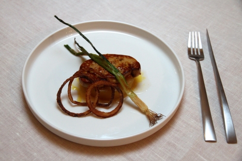 Potiron et foie gras, potiron confit, butternut